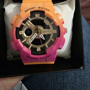 Activa Men's Sport Watch - Pink and Orange